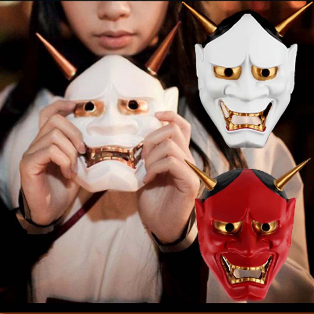 KGYJFK คอสเพลย์ Kabuki Kitsune Noh Hannya พุทธ Naruto Evil Oni หน้ากากอะนิเมะหน้ากากปาร์ตี้ Props หน้ากากคอสเพลย์ Party Props