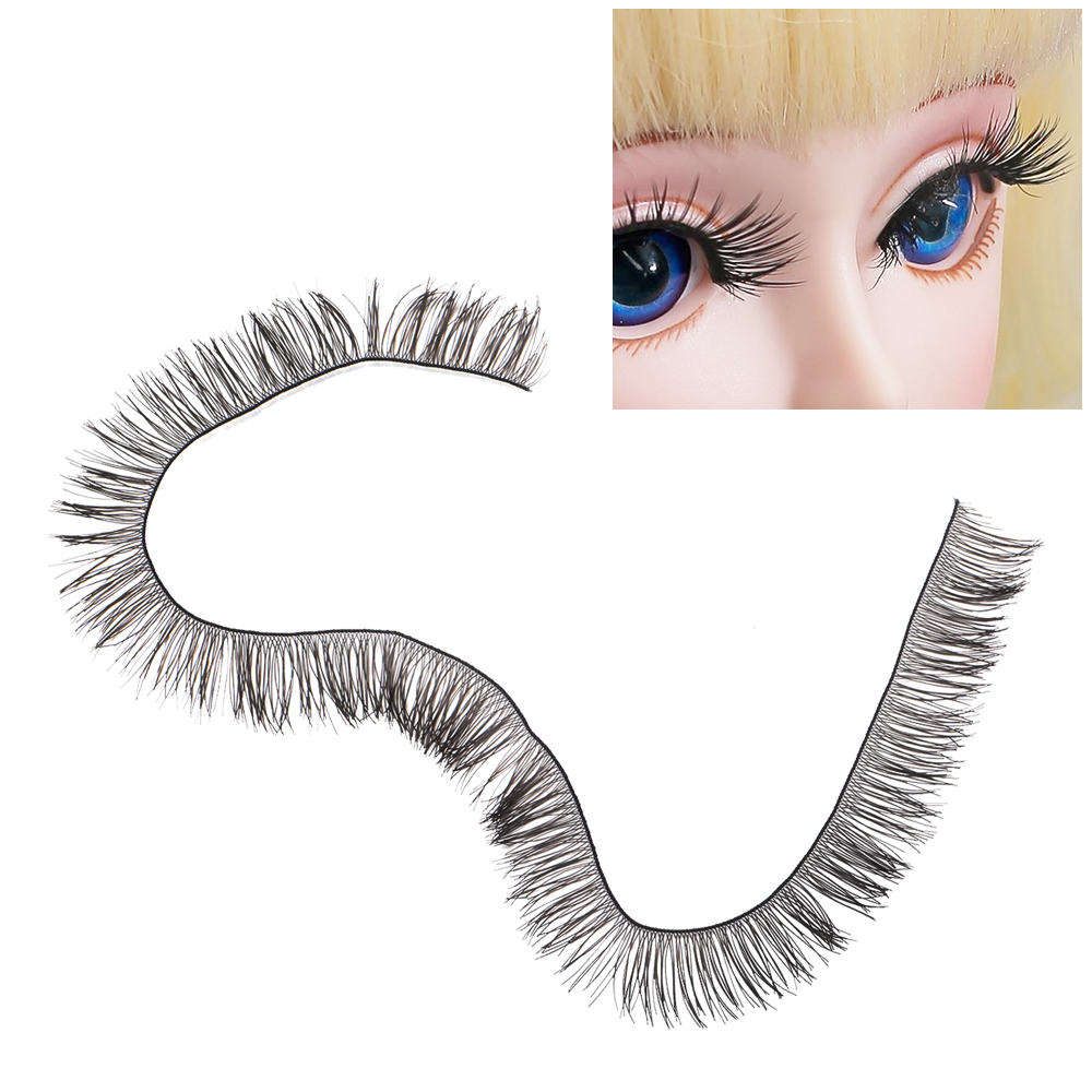 HIYRCH STORE 5PCS Kids Toy Decor Simulation Black Brown Doll False Eyelashes Dolly Accessories Fake Lashes Eye Lash