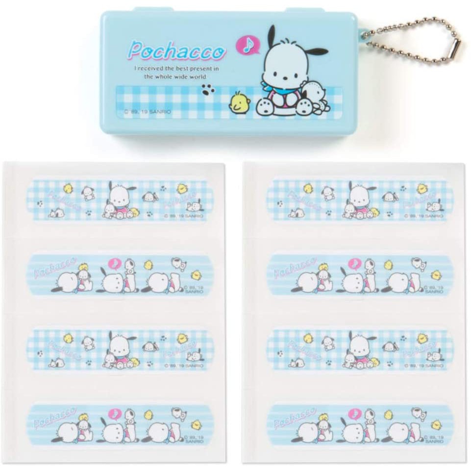 พลาสเตอร์ปิดแผล พร้อมกล่องเก็บ แบรนด์ Sanrio ญี่ปุ่น 1 ชุด มี 2 ลาย 8 แผ่น สินค้า made in japan นำเข้าญี่ปุ่นแท้ 100%