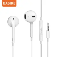 Basike หูฟัง หูงฟัง ของแท้100% หูฟัง ของแท้ อินเอียร์ พร้อมแผงควบคุมอัจฉริยะ และไมโครโฟนในตัว ใช้ได้กับสมาร์ทโฟน แท็บเล็ต โน็ตบุ๊ค ทุกรุ่นที่มีช่องเสียบ 3.5มม สามารถใช้ได้กับหูฟังไอโฟน