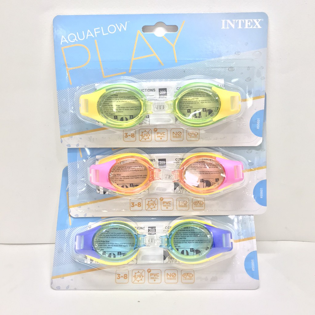 แว่นตาว่ายน้ำINTEX แว่นสำหรับใส่ว่ายน้ำ กันยูวี intex แว่นว่ายน้ำเด็ก รหัส #55601 พร้อมส่งในไทย
