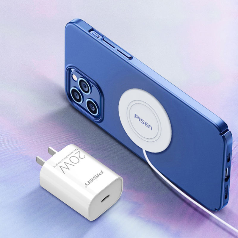 PISEN Apple12ที่ชาร์จไร้สายMagSafeแม่เหล็กดูดiPhone11ศัพท์มือถือ15Wใช้ได้ครับxr/11pro