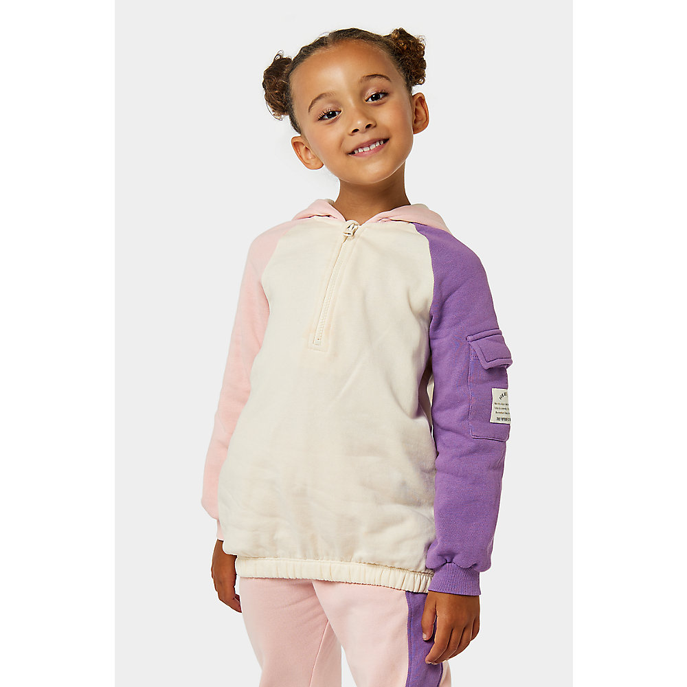 เสื้อกันหนาวมีฮู้ดเด็กผู้หญิง Mothercare Panel Hoody CD213 ราคา 595 บาท*ส่งฟรี