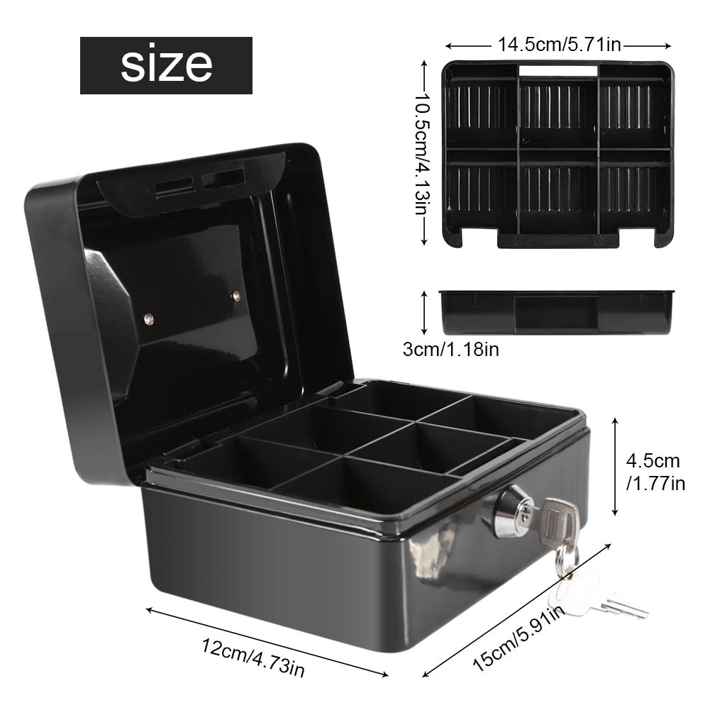 1Pc Mini Portable Steel ty Lockable Cash Money Coin Safe Security Household New