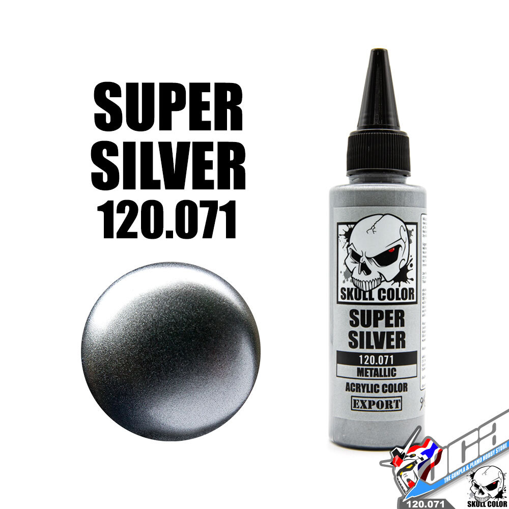 Skull Color™ Modelling Paint Professional METALLIC ACRYLIC COLOR 120.071 SUPER SILVER 60ML