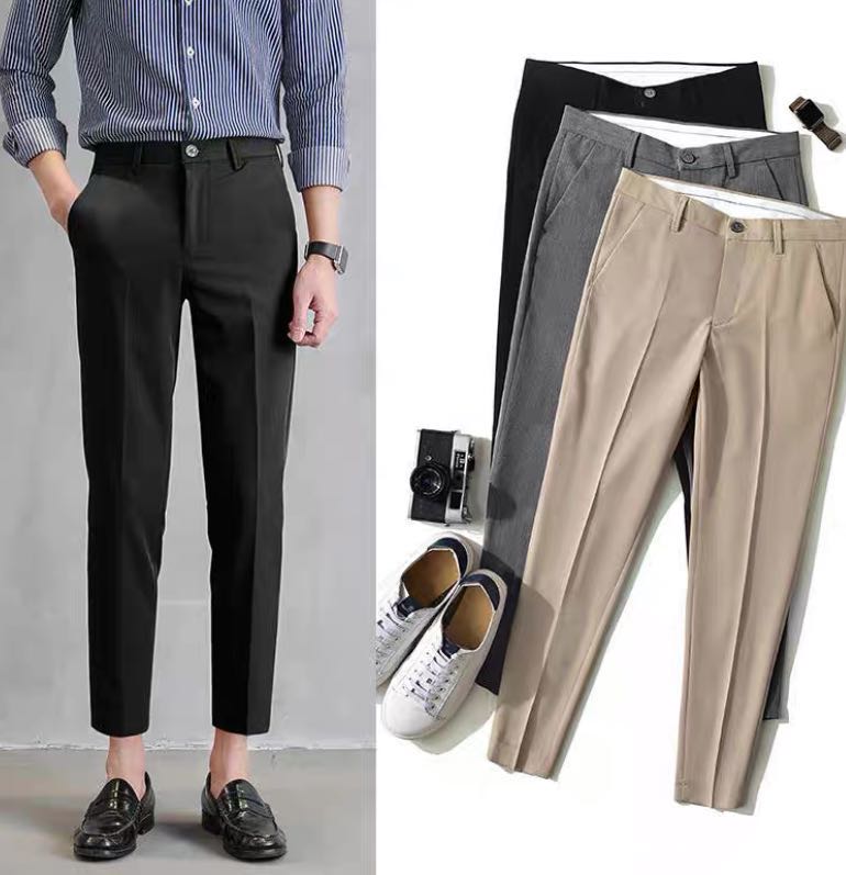 GKII - Fashion Casual Slacks Cropped Pants X201 กางเกงสแล็คชาย 5ส่วน สไตย์เกาหลี กางเกงขายาวชาย