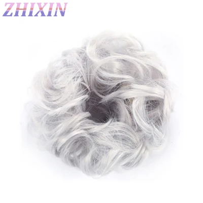 Zhixin Synthetic Fiber Curly Chignon Fake Hair Extension Bun Wig Hairpiece for Women (14)