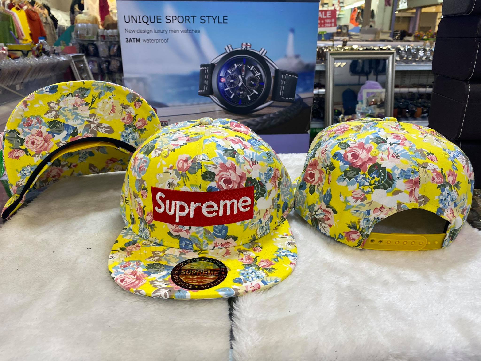 หมวก ฮิปฮอป Supreme ลายดอก มี 15 สี! ปรับขนาดไซร์เองได้ ปรับไซร์ได้ถึง 59-64 cm??
