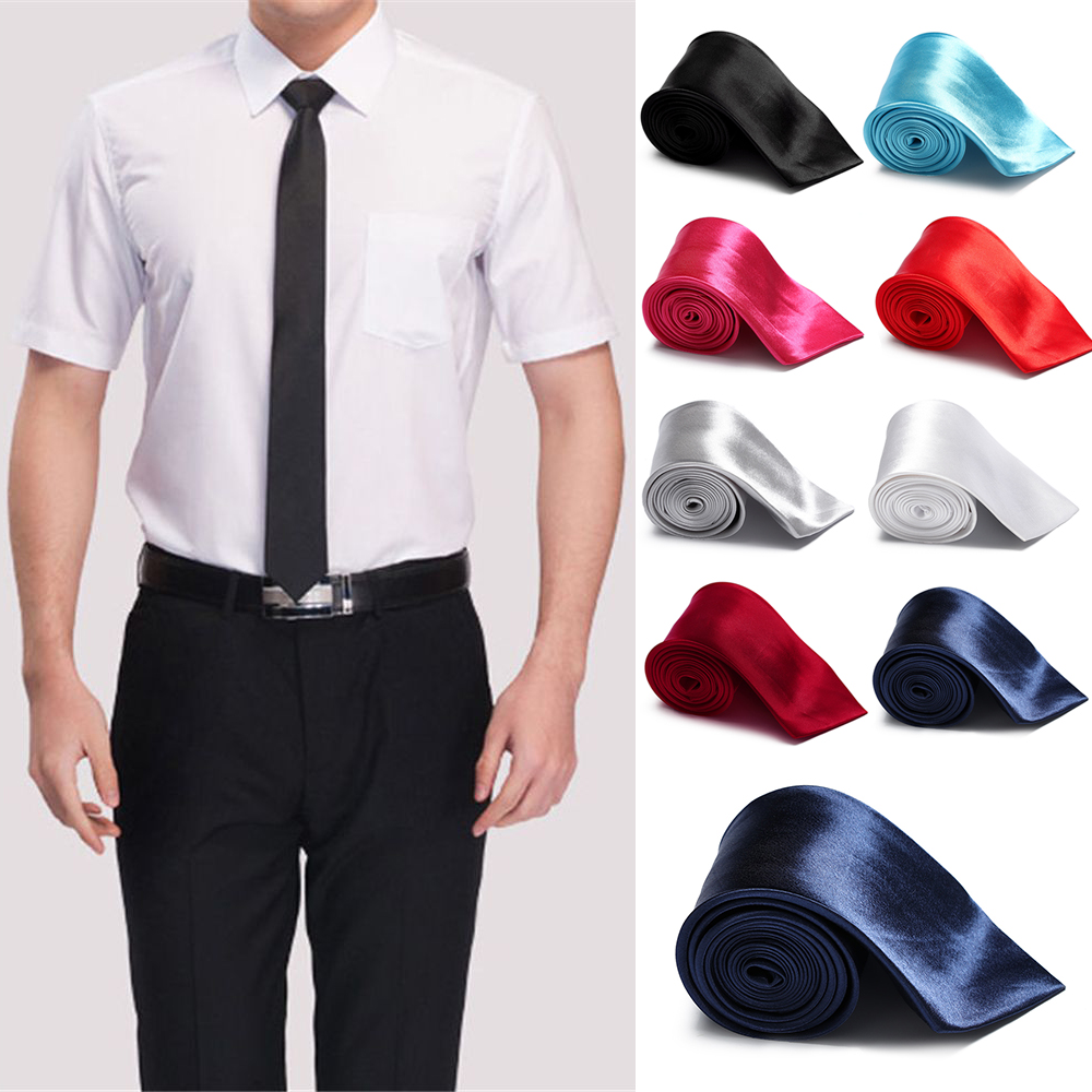 JPTJPT Fashion 8cm Width Casual Classic Business Necktie Slim Tie Polyester Solid Color
