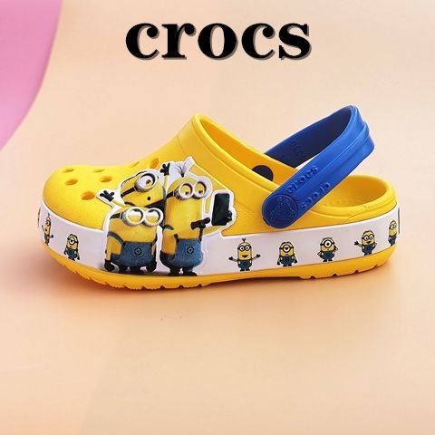 Crocsรองเท้ารองเท้าหลุม ชายและหญิงเด็กสีเหลืองเล็กๆน้อยๆกรัมเด็กชายและหญิงเด็กใหญ่รองเท้าแตะชายหาดลื่น
