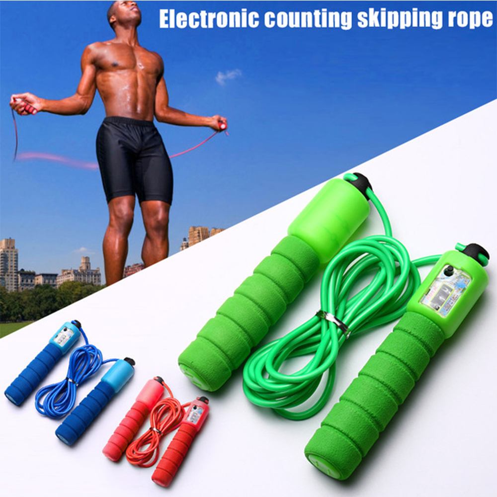 WS89PZJ4 Hot PVC/Braided Rope Body Building Sports Accessories Electronic Counting Anti Slip Handle Jump Ropes Skip Rope