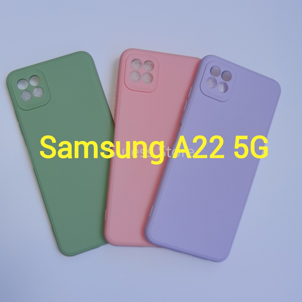 (พร้อมส่งในไทย)เคสTPU​นิ่ม​สีพาสเทลคลุมกล้องSamsung Galaxy A22 5G