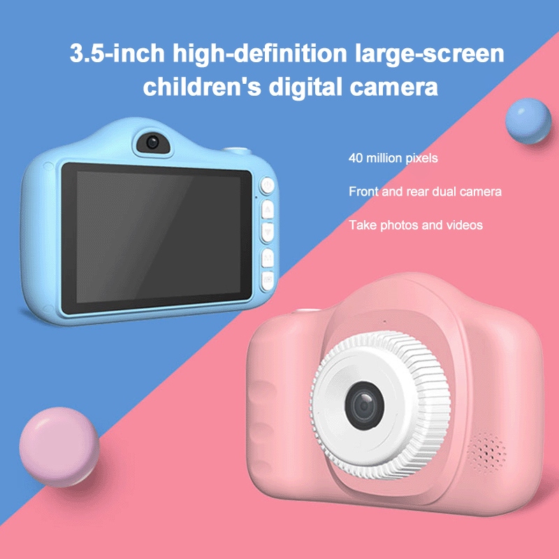 HiLevel กล้องเด็ก720P/1080P HD SLR กล้อง Landyard กล้องวิดีโอแบบพกพาสำหรับเด็กกล้องของเล่นน่ารักหน้าจอ3.5นิ้วกล้องดิจิตอลสำหรับเป็นของขวัญ