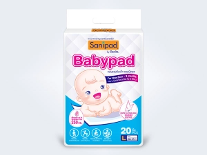 ภาพหน้าปกสินค้าSanipad Babypad / แซนนิแพด แผ่นรองซับเด็ก  (Size L : 30 x 45cm) 20ชิ้น/ห่อ ที่เกี่ยวข้อง