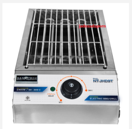 Nanotech เตาปิ้งย่างไฟฟ้า สแตนเลสทั้งตัว รุ่น NT-JHD9T เตาบาร์บีคิว กระทะแบน ถาดบาร์บีคิว เตาปิ้งลูกชิ้น เตาปิ้งกล้วย เตาปิ้งปลาหมึก ขนมปัง ราคา 1,699 บาท*ส่งฟรี