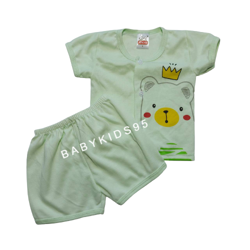 BABYKIDS95(0-3เดือน) 1ชุด ชุดเด็กอ่อน เสื้อแขนสั้น+กางเกงขาสั้น Cotton Cloth Set Short + Shirt for Newborn