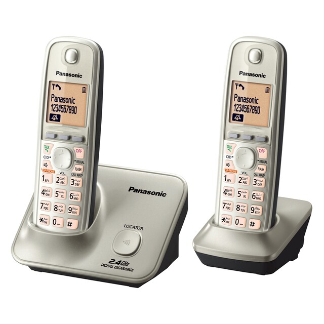 Panasonic โทรศัพท์บ้าน โทรศัพท์ไร้สาย โทรศัพท์สำนักงาน 2 เครื่อง รุ่น KX-TG3712 มีให้เลือก 2 สี (สีดำ,สีเงิน)