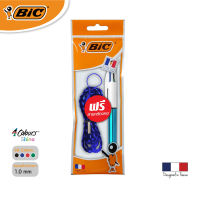 BIC บิ๊ก ปากกา 4 Colours Shine ปากกาลูกลื่น น้ำหมึก4in1 หัวปากกา 1.0 mm.(Blue) จำนวน 1 ด้าม (ฟรีสายคล้องคอ)