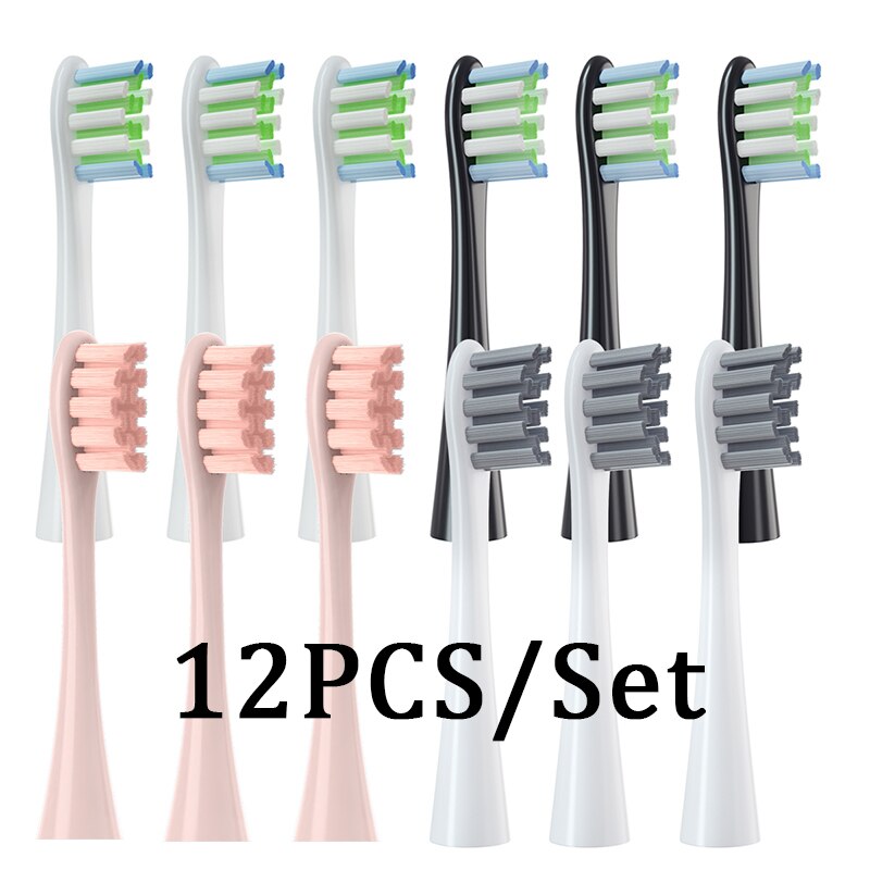 12 cái đầu bàn chải thay thế cho oclean x/x Pro/Z1/ F1/ One/không khí 2 /SE bàn chải đánh răng điện sóng âm Dupont lông mềm vòi phun