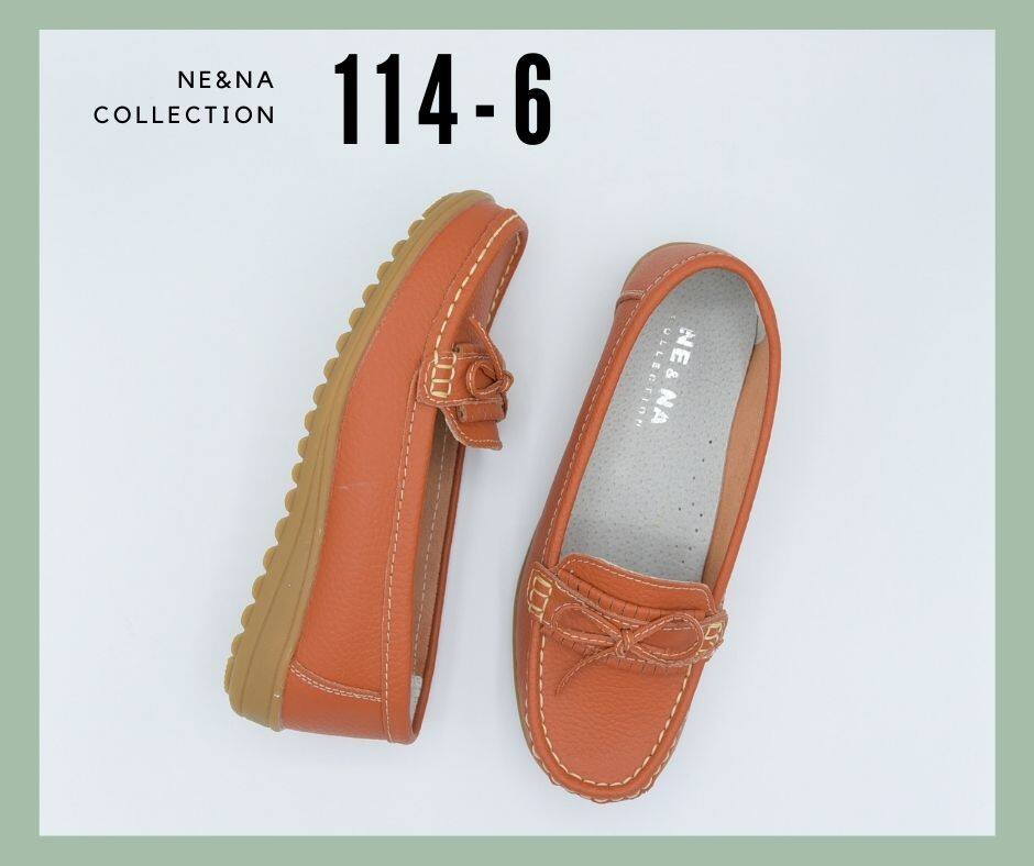 รองเท้าเเฟชั่นผู้หญิงเเบบโลฟเฟอร์ส้นเตี้ย No. 114-6 NE&NA Collection Shoes
