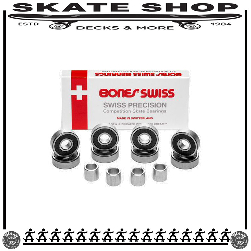 [ส่งจากไทย] Skateboard Bearing Bones bone swiss สเก็ตบอร์ด เรดโบน สีดำ สีขาว เซิร์ฟสเก็ต Surfskate skates board Skateboard ABEC Bearings Double Roller Skate Longboard Bearings skateboard bearings