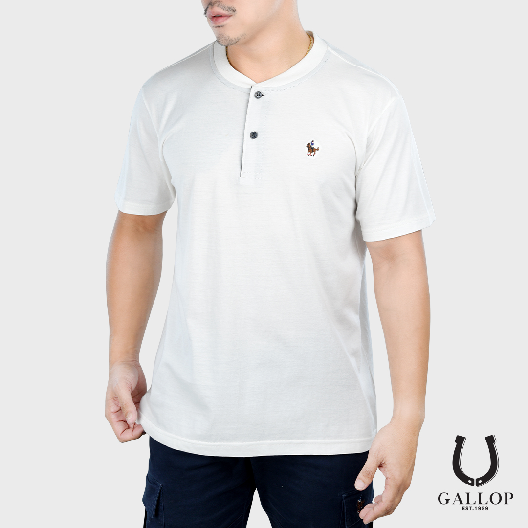 GALLOP : เสื้อยืดคอกระดุม T-SHIRT (Henley neck)  GT9043 ราคาปรกติ 790.-