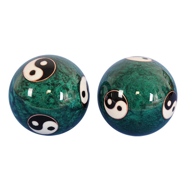 Fitness Hand Balls Carved Tai Chi Pattern Fitness Exercise Stress Ball Tai Chi Ball Cloisonne Craft Collection