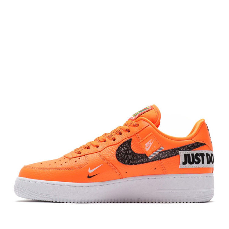 NIKE Air Force 1 Just Do It รองเท้าตัดสีส้มสีขาว AR7719-100-800