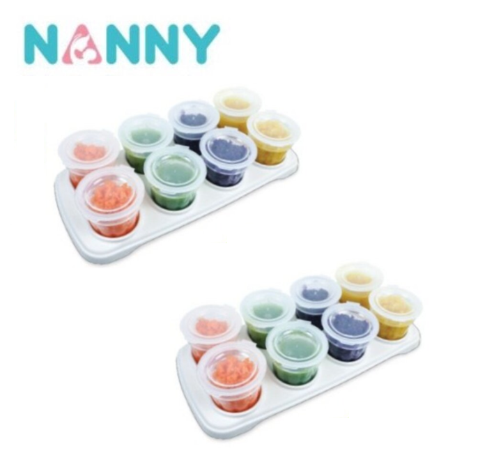 NANNY ภาชนะเก็บอาหารเสริม กล่องเก็บอาหารสำหรับแช่แข็ง 2 oz 8 ถ้วย พร้อมฝาปิด(Food Storage Container , 2oz , 8pcs)