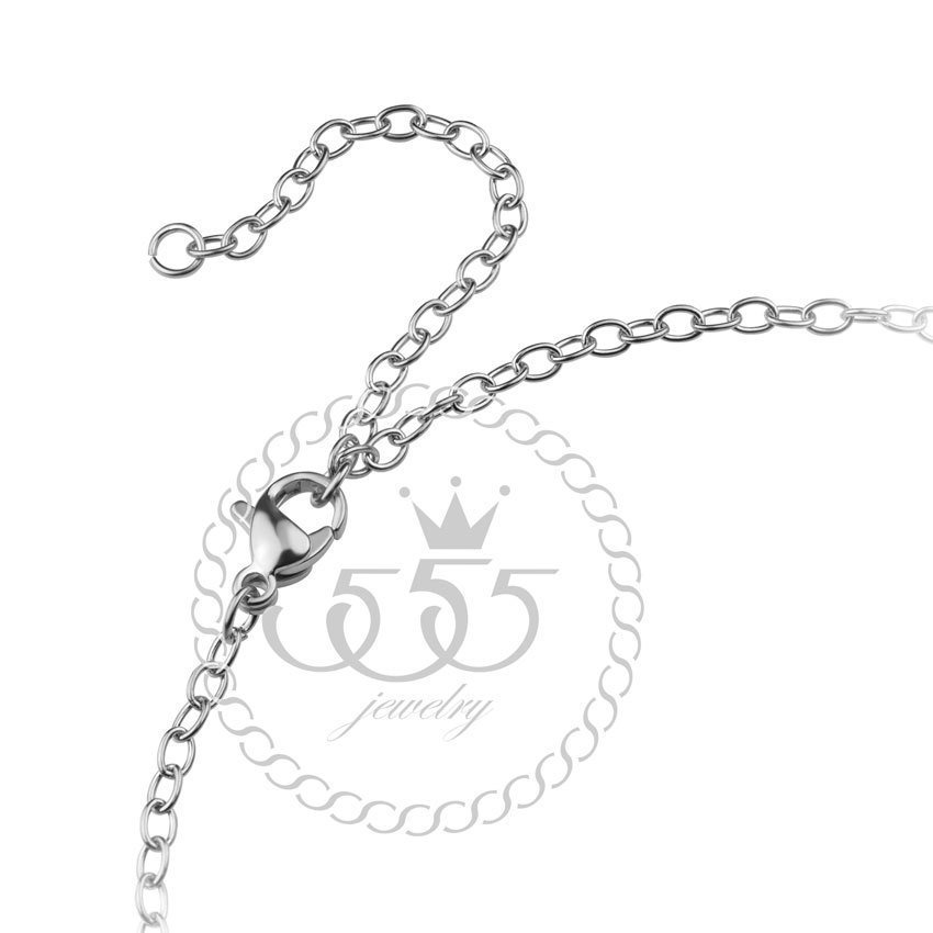 555jewelry Stainless Steel 316L สร้อยคอสแตนเลส รุ่น ARZ-GSC-006 (Steel) (CH8)