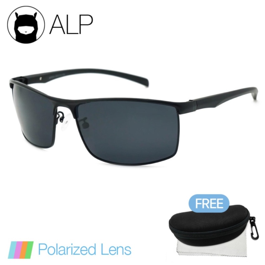 ALP Polarized Sunglasses แว่นกันแดด Sport Style รุ่น ALP-0043-BKT-BKP (Black/Black)