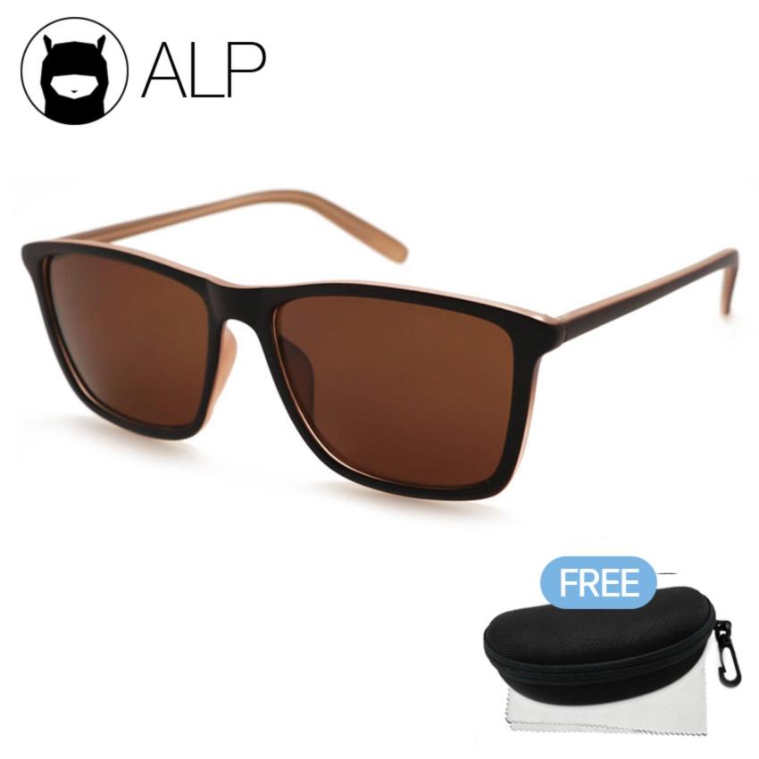 ALP Sunglasses แว่นกันแดด Wayfarer Style รุ่น ALP-0021-BRT-BR (Brown/Brown)