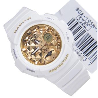 Casio BABY-Gนาฬิกาข้อมือผู้หญิง สีขาว สายเรซิ่น รุ่นBGA-195M-7A ประกันCMG1ปี July 2018 - 4 Casio BABY-Gนาฬิกาข้อมือผู้หญิง สีขาว สายเรซิ่น รุ่นBGA-195M-7A ประกันCMG1ปี - 4