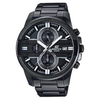 ประเทศไทย Casio Edifice นาฬิกาข้อมือผู้ชาย โครโนกราฟ สายแสตนเลสรมดำ รุ่น EFR-543BK-1A8
