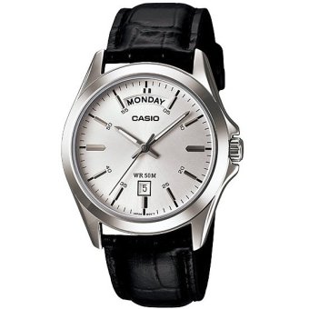 ราคา Casio นาฬิกาข้อมือ MTP-1370L-7AVDF (ฺBlack white)