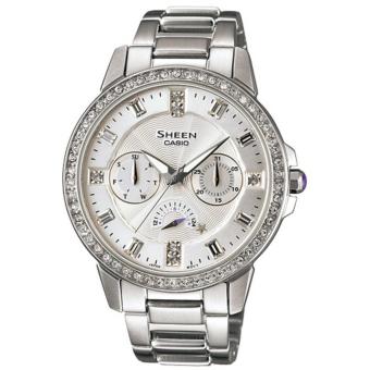 ประเทศไทย Casio นาฬิกาข้อมือผู้หญิง สายสแตนเลส รุ่น SHE-3023D-7A - Silver/White รับประกันศูนย์ 1 ปี ของแท้