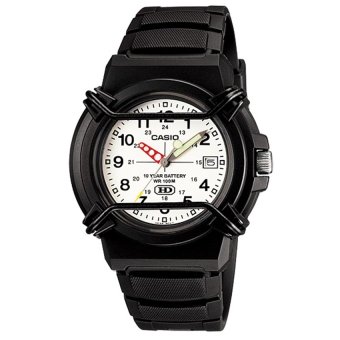 ราคา Casio Standard นาฬิกาข้อมือสายเรซิ่น หน้าปัดขาว รุ่น HDA-600B-7B
