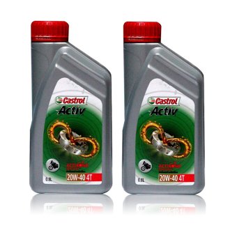 Castrol น้ำมันเครื่องรถมอเตอร์ไซค์ 4T (Activ) Sae 20W-40 ขนาด 0.8ลิตร (2 กระปุก) Castrol น้ำมันเครื่องรถมอเตอร์ไซค์ 4T (Activ) Sae 20W-40 ขนาด 0.8ลิตร (2 กระปุก)