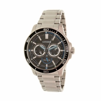 ราคา CITIZEN นาฬิกาข้อมือผู้ชาย สแตนเลสแท้ รุ่น BU2040-56E (สีเงิน/หน้าปัดดำ)