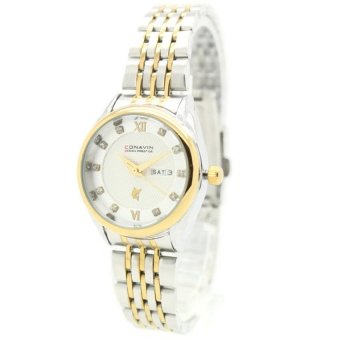 ซื้อ/ขาย CONAVIN ข้อมือผู้หญิง ระบบ Quartz สาย2กษัตริย์(หน้าปัดสีขาว) วันที่,สัปดาร์ รุ่น MKL-223
