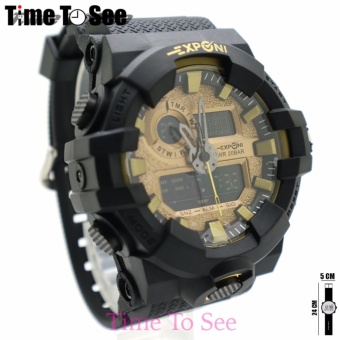 2561 Exponi 2 Time Watch (Tank) นาฬิกาข้อมือผู้ชาย-ผู้หญิงและเด็ก สายยาง ระบบดิจิตอล