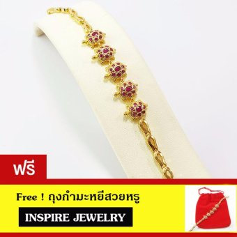 Inspire Jewelry สร้อยข้อมือเต่าทับทิม ตัวเรือนหุ้มทองแท้ 100% 24Kนำโชค เสริมดวง Inspire Jewelry สร้อยข้อมือเต่าทับทิม ตัวเรือนหุ้มทองแท้ 100% 24Kนำโชค เสริมดวง