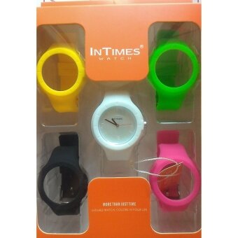 ประเทศไทย Intimes Color Pop นาฬิกาข้อมือ เซต 5 สี รุ่น01 หน้าปัดขาว