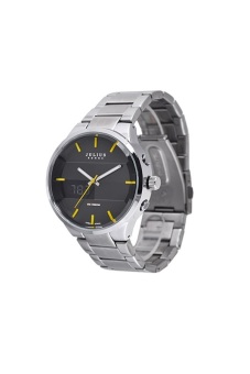 ประเทศไทย Julius Homme นาฬิกาข้อมือผู้ชาย สายสแตนเลส รุ่น JAH-016 - สีเงินหน้าดำ