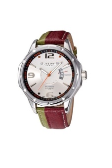 2561 Julius Homme นาฬิกาสำหรับผู้ชาย แดงเขียวหน้าขาว สายหนัง รุ่น JAH-033