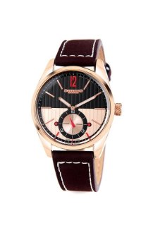 ประเทศไทย Julius Homme นาฬิกาสำหรับผู้ชาย สีน้ำตาลเข้ม สายหนัง รุ่น JAH-088