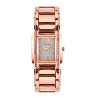 ประเทศไทย Julius นาฬิกาข้อมือผู้หญิง สาย/ตัวเรือน โลหะผสม รุ่น J812 (rosegold/w)
