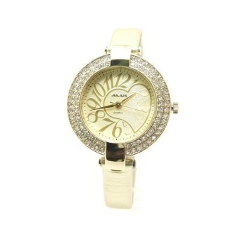 ซื้อ/ขาย Julius นาฬิกาข้อมือผู้หญิง รุ่น JA - 312 หน้าปัดฝัง CRYSTAL สายหนัง - สี Beige