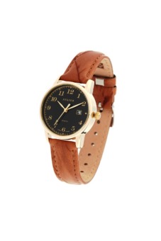 2561 Julius นาฬิกาสำหรับผู้หญิง สายหนัง สีน้ำตาลอ่อน รุ่น JA-508