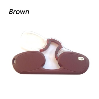 New Portable Foldable Mini Pocket Nose Clip Reading Glasses with Case 1.0 1.5 2.0 2.5 - Brown 1.5 - intl New Portable Foldable Mini Pocket Nose Clip Reading Glasses with Case 1.0 1.5 2.0 2.5 - Brown 1.5 - intl